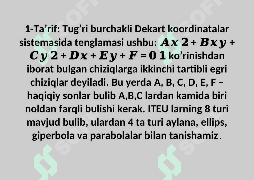 Ikkinchi tartibli egri chiziqlar 4
