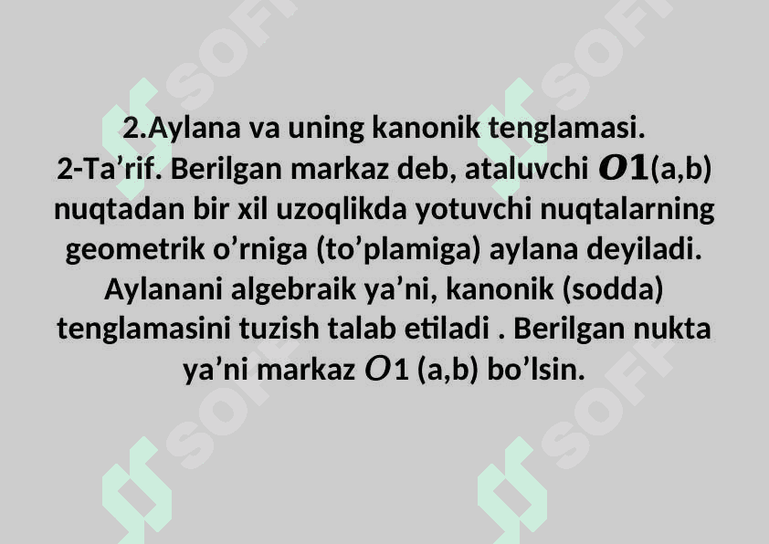 Ikkinchi tartibli egri chiziqlar 5