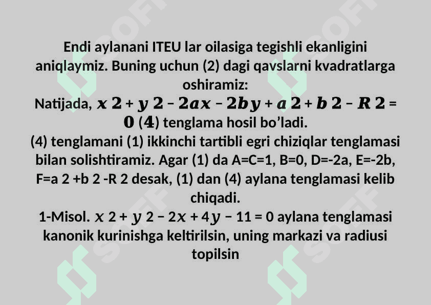 Ikkinchi tartibli egri chiziqlar 7