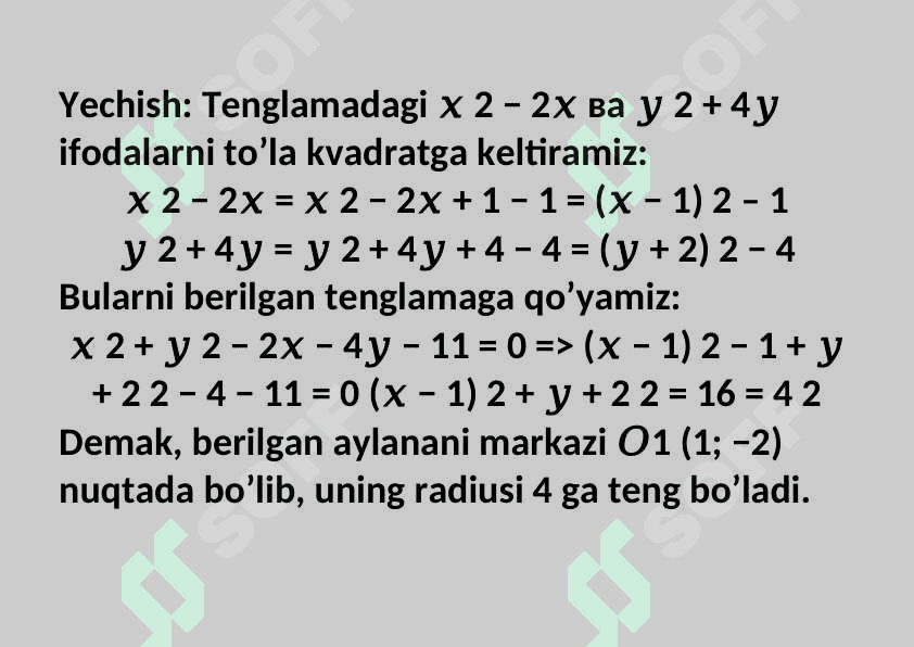 Ikkinchi tartibli egri chiziqlar 8