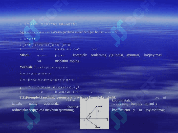 Kompleks sonlar va ular ustida amallar 8