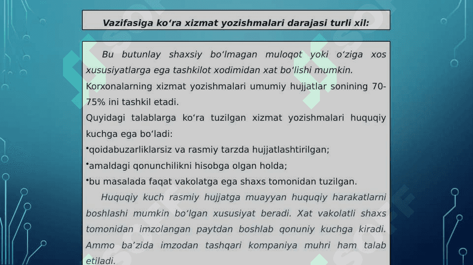 Xizmat yozishmalari 4