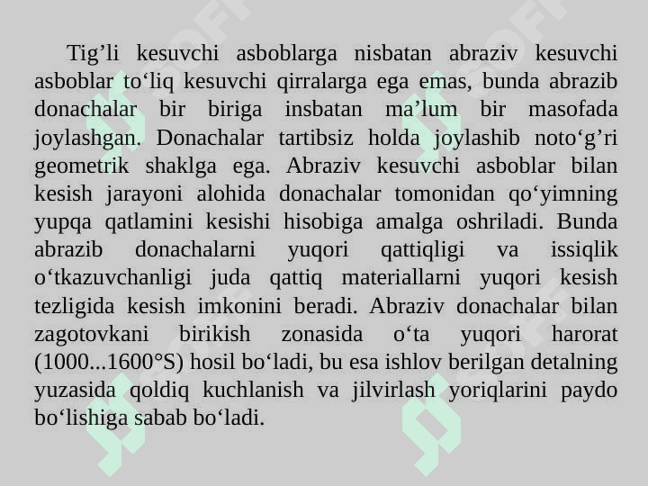 Abraziv materiallardan tayyorlangan asboblar 5