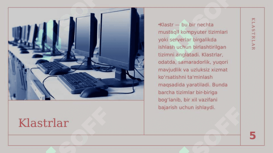 KLASTRLAR VA PAKETLAR 5