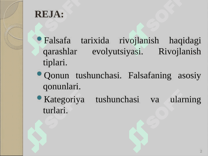 RIVОJLАNISH  FАLSАFАSI 2