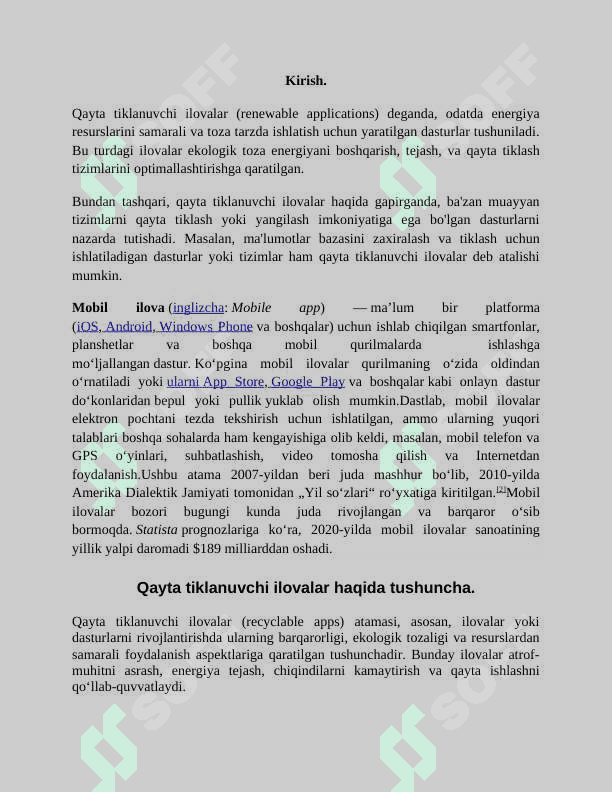 Qayta tiklanuvchi ilovalar 2