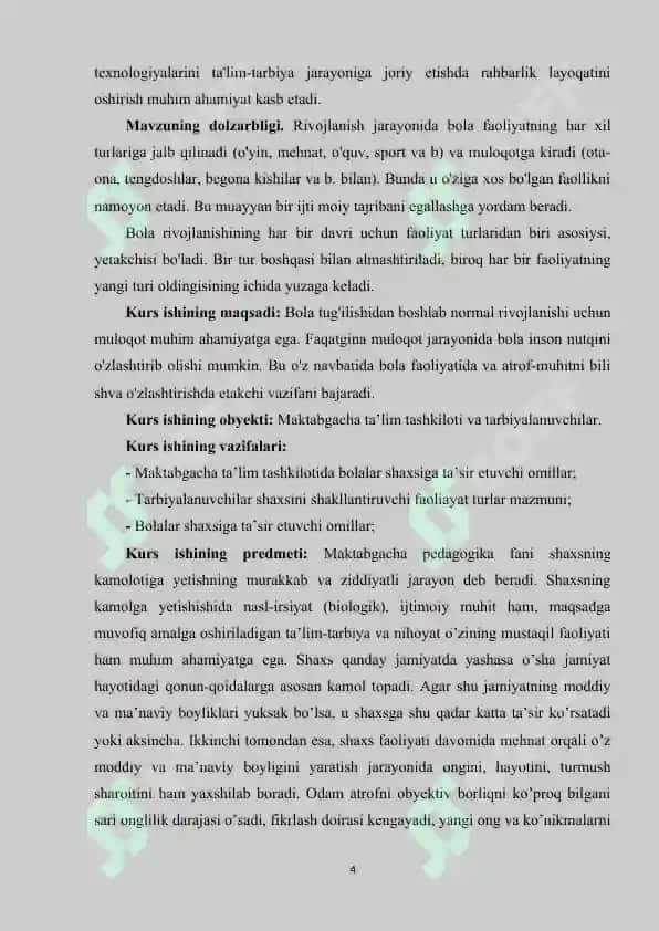 MAKTABGACHA TA’LIM TASHKILOTLARIDA TARBIYALANUVCHILAR SHAXSINI SHAKLLANTIRUVCHI FAOLIYAT TURLARI 4