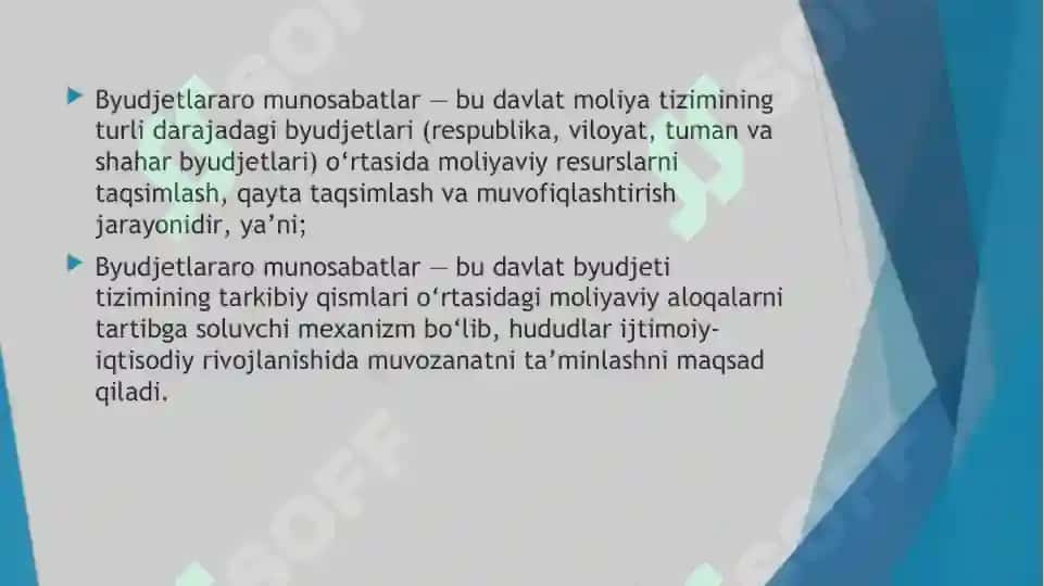 Byudjetlararo munosabatlar 3