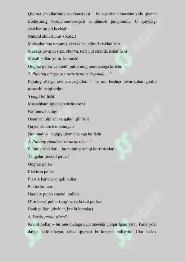 Barter - tovarlarni bir biriga ayirboshlash 2