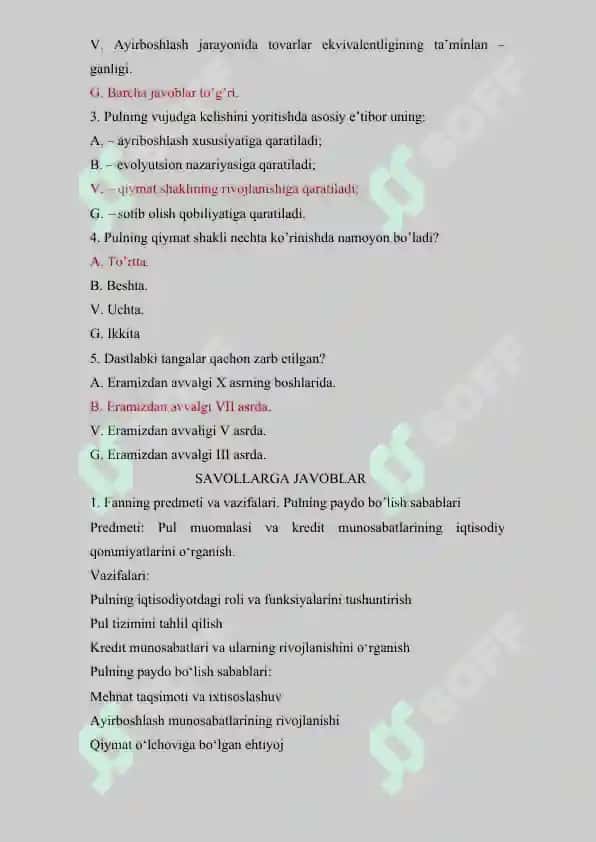 Barter - tovarlarni bir biriga ayirboshlash 4