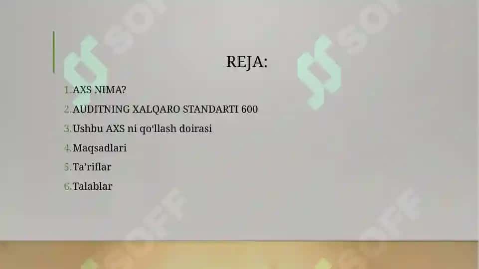 BOSHQA AUDITORLAR ISH NATIJALARIDAN FOYDALANISH 600-AXS 2