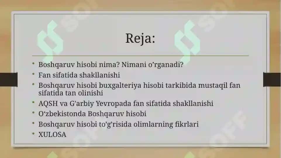 Boshqaruv hisobining tarixiy shakllanishi 2