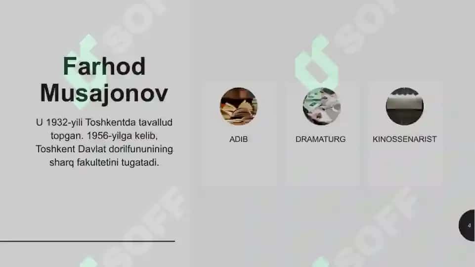 Farhod Musajonov - Hayoti va ijodi uning hayot yo'li 4