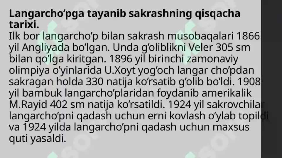 Langarcho‘pga tayanib sakrashning asoslari 3