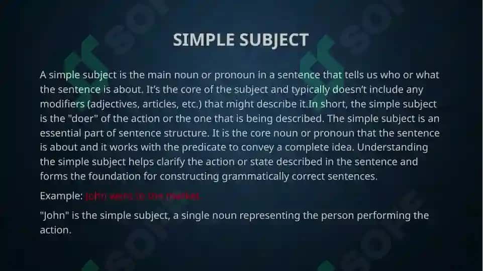 The primary parts of the sentence 5