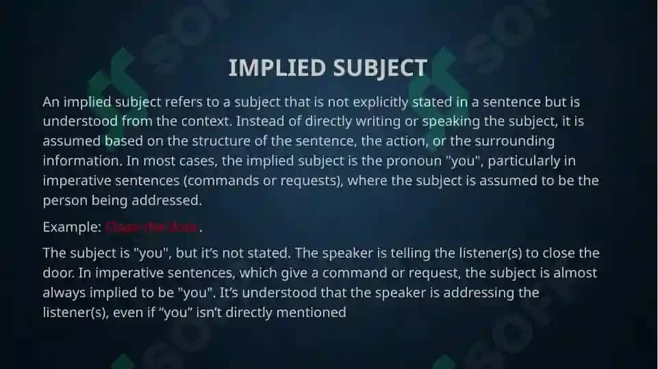 The primary parts of the sentence 8