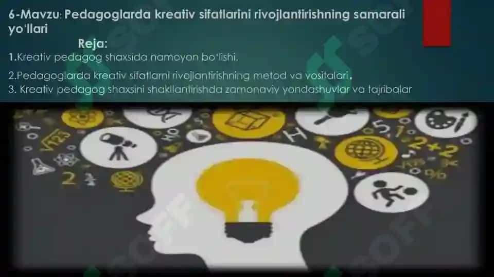 Pedagoglarda kreativ sifatlarini rivojlantirishning samarali yo‘llari 2