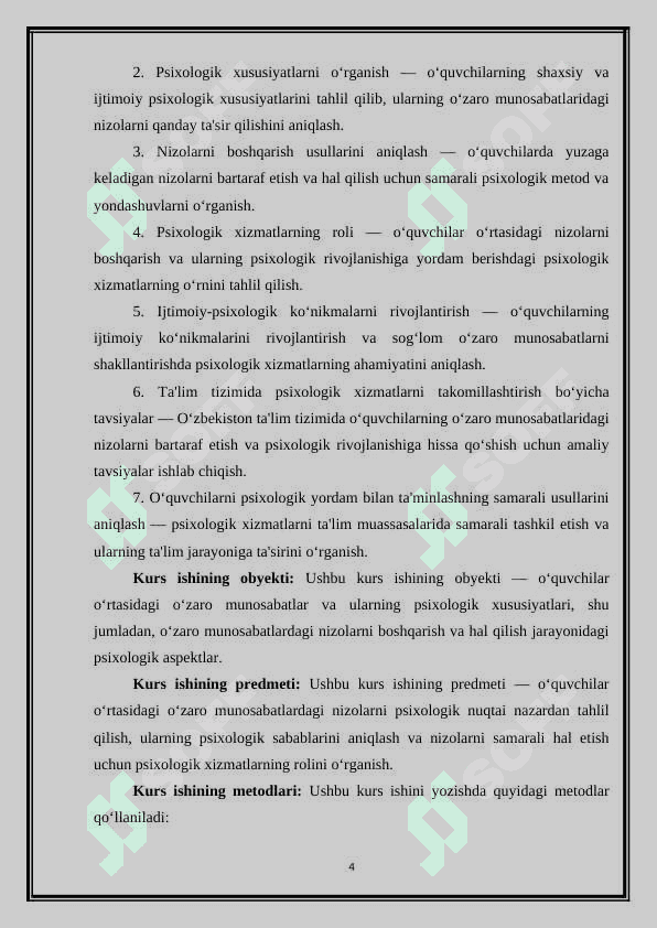 Oʻquvchilarni oʻzaro munosabatlardagi nizolaridan psixologik xususiyatlari 4