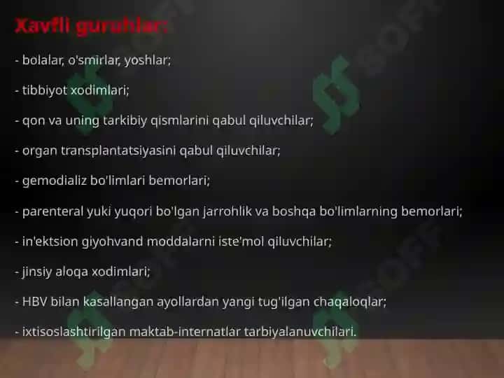 parenteral ViruslI gepatitlarning epidemIK O’chog’ida EPIDEMIYAga qarshi chora-tadbirlari 8