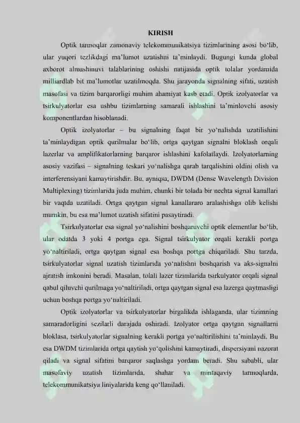 Optik tarmoqlarda ishlatiladigan izolyatorlar va tsirkulyatorlar 2