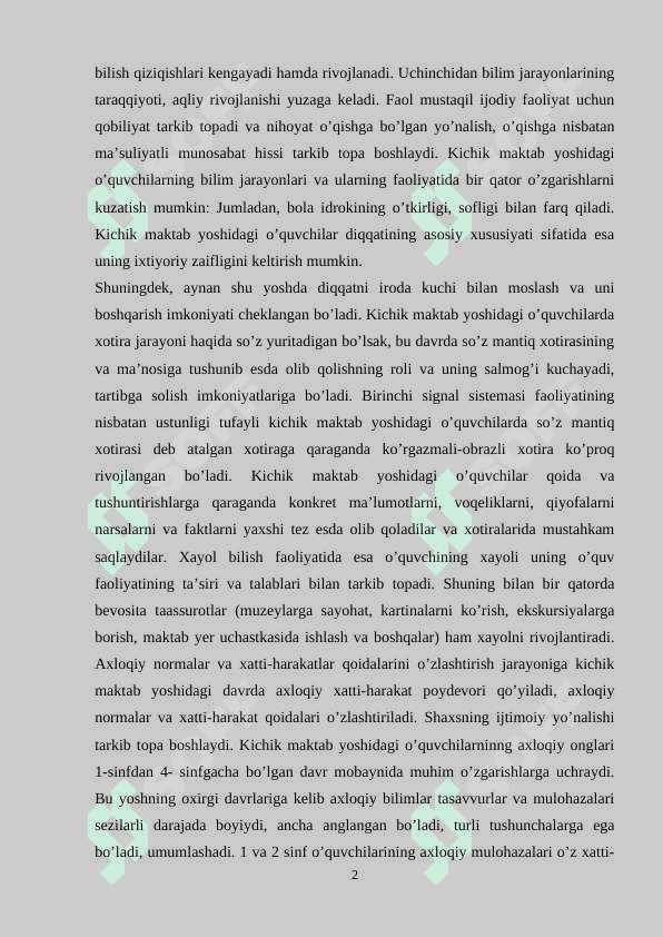 KICHIK MAKTAB YOSHI DAVRIDA PSIXIK RIVOJLANISH XUSUSIYATLAR 2