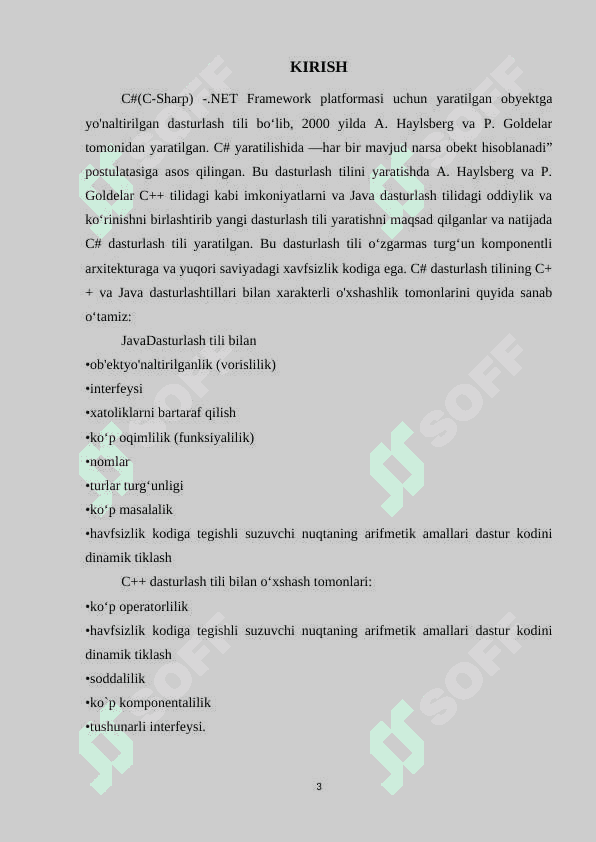 C# DASTURLASH TILI 3