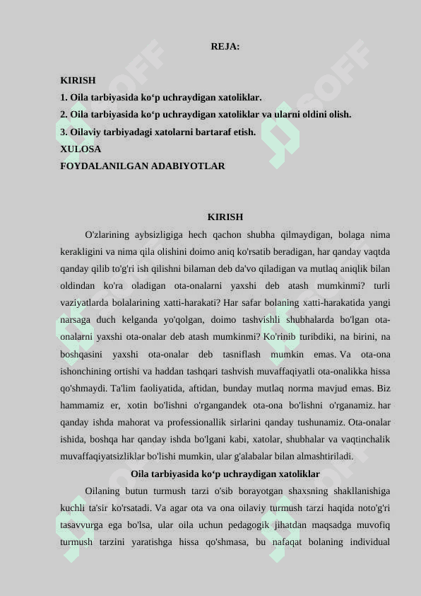 Oila tarbiyasida koʻp uchraydigan xatoliklar va ularni oldini olish 2