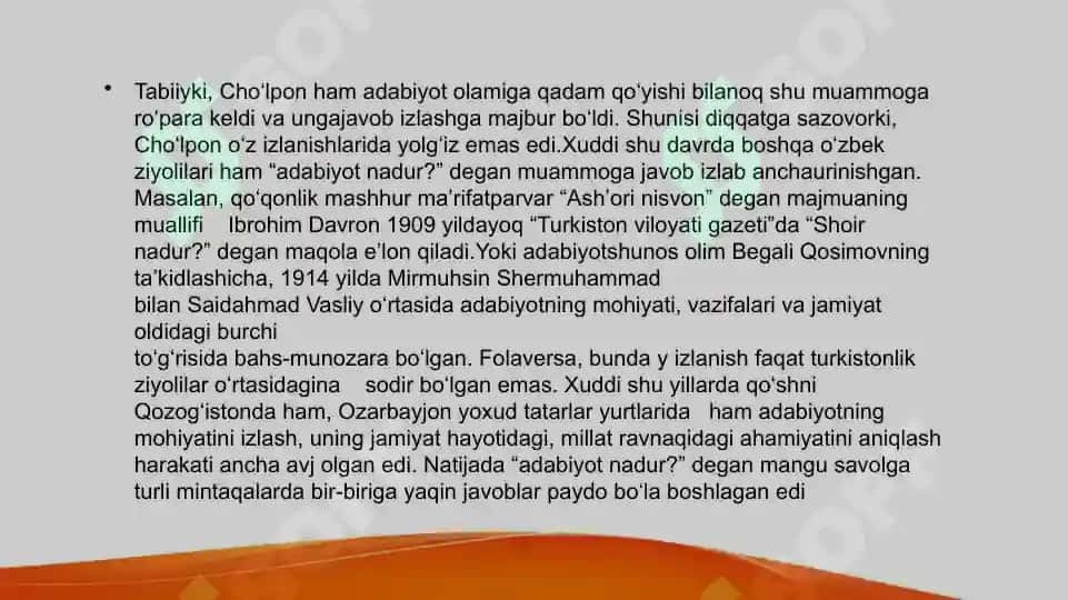 Abdulhamid Cho‘lpon hayot va ijodi 6