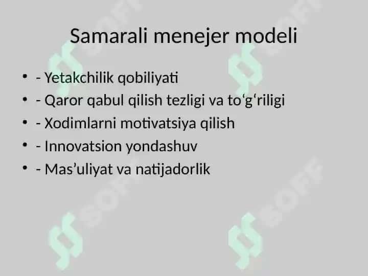 Samarali menejer modeli 2