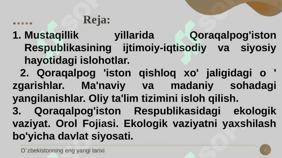 QORAQALPOG'ISTON RESPUBLIKASI MUSTAQILLIK YILLARIDA 2