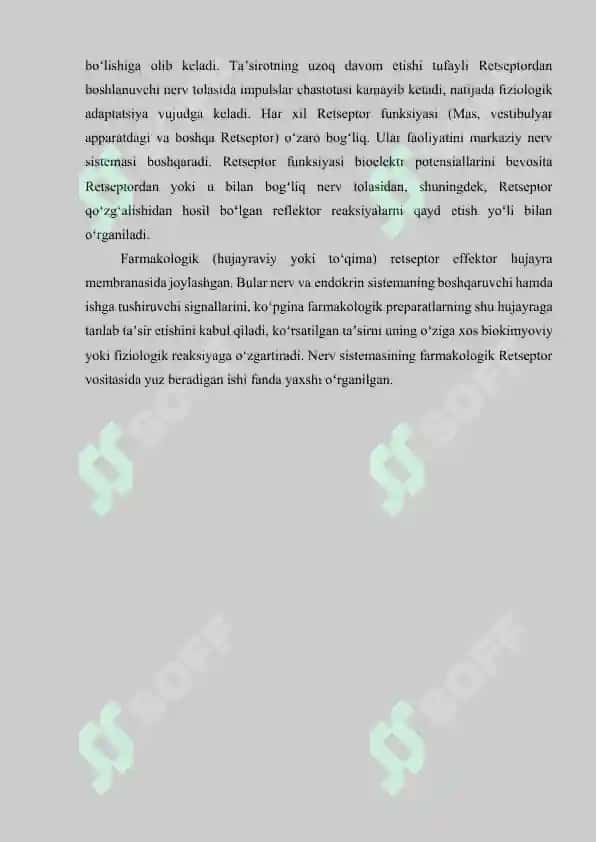RETSEPSIYA RETSEPTOR HUJAYRALAR TUZILISHI VA FAOLIYATI. 4