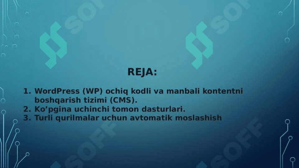 Wordpress platformasi imkoniyatlari 2