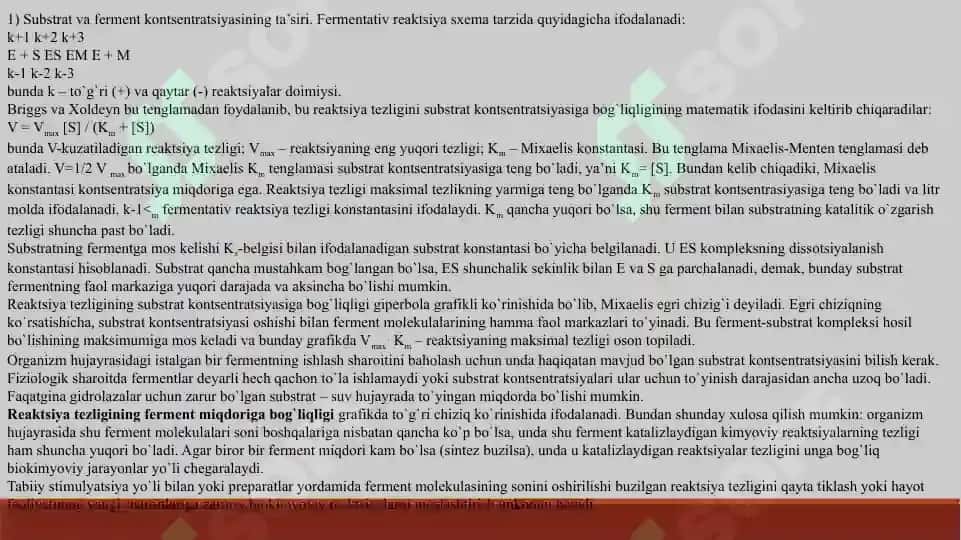 ODDIYY FERMENTATIV JARAYONLAR KINETIKASI 6