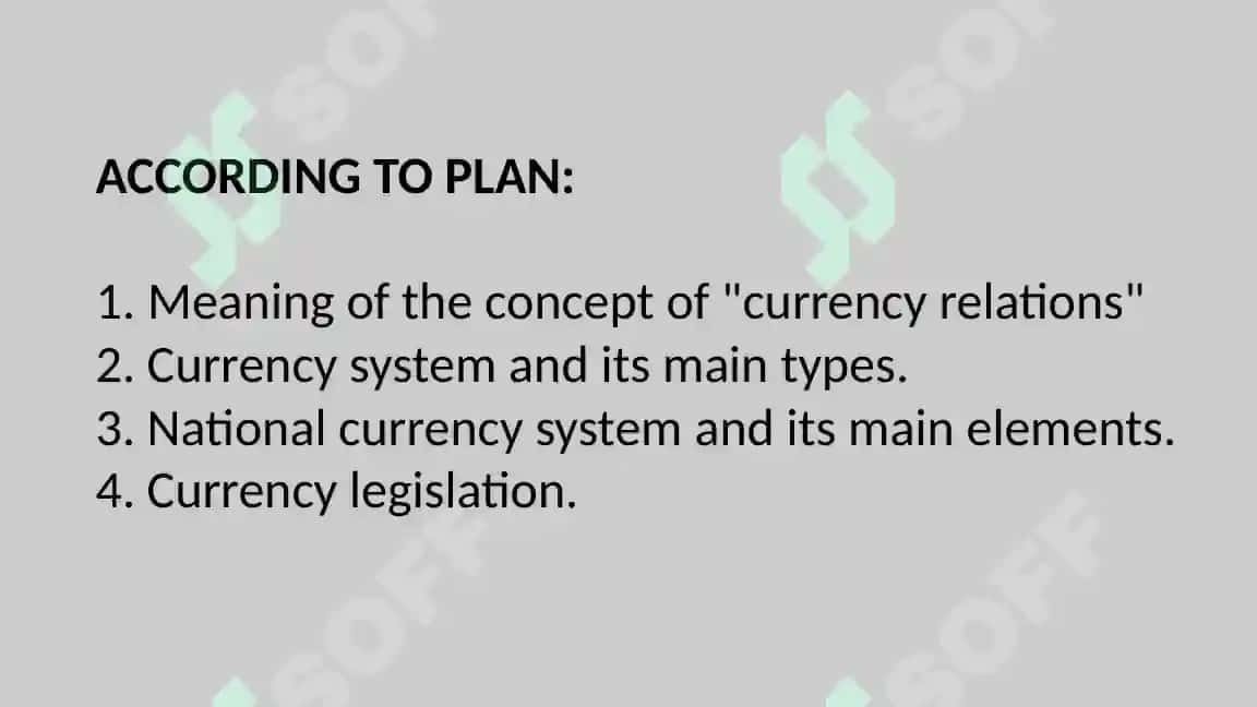 Currency Relations and Currency System 3