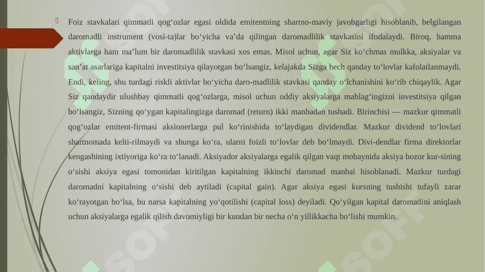 Fozi stavkasiga hisob-kitop pul birligining ta'siri 6