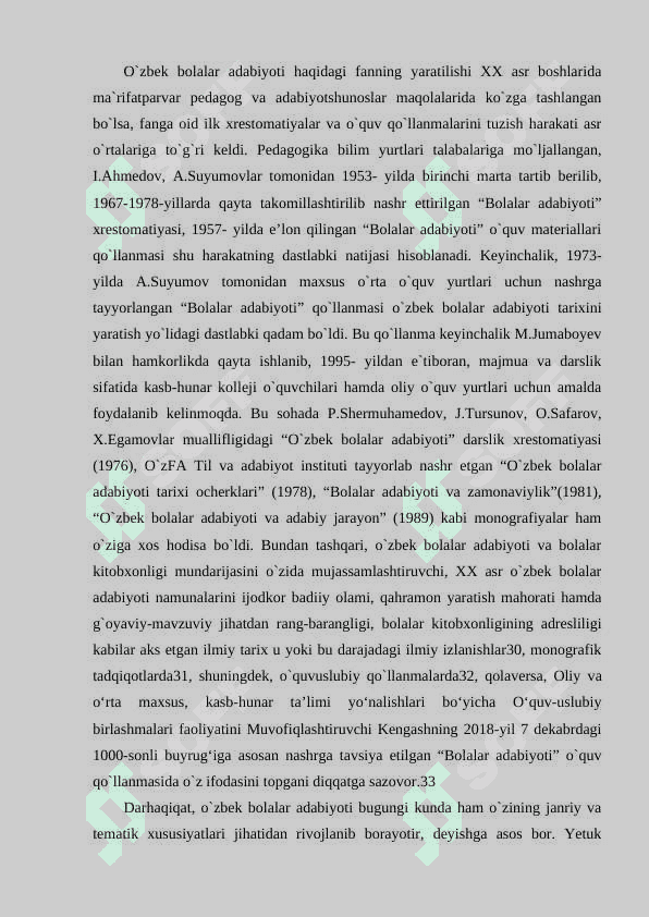 OʻZBEK BOLALAR ADABIYOTINING TARAQQIYOT XUSUSIYATLARI (1930-80 YILLAR) 2