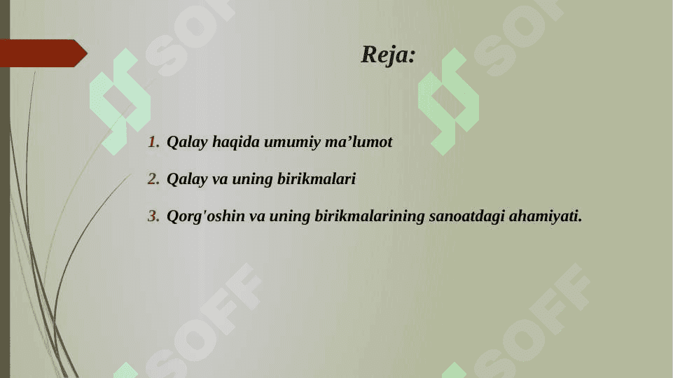 Qalay qorg’oshin va uning birikmalari 2