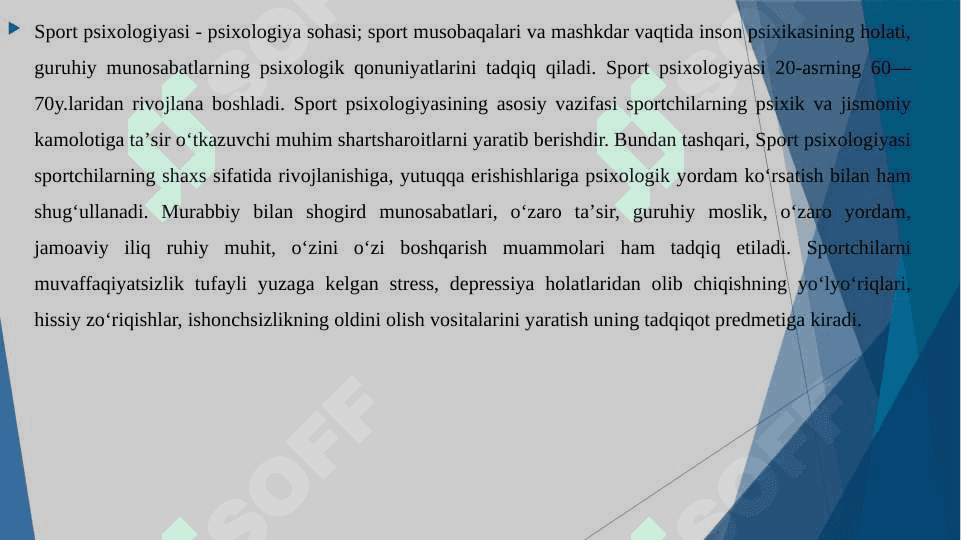 Sport psixologiyasiga tavsif 3