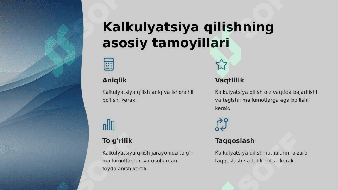 Kalkulyatsiya qilishning jarayonli va normativ usuli 4