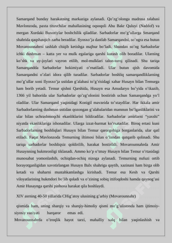 Sarbadorlar harakati – ijtimoiy qatlamlar to’qnashgan maydon 24 5