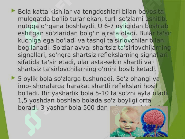 Oliy nerv faoliyati va uning yoshga oid xususiyatlari 7