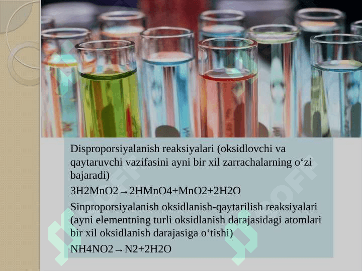 Oksidlanish-qaytarilish reaksiyalari. Elektroliz. Elektroliz qonunlari 8