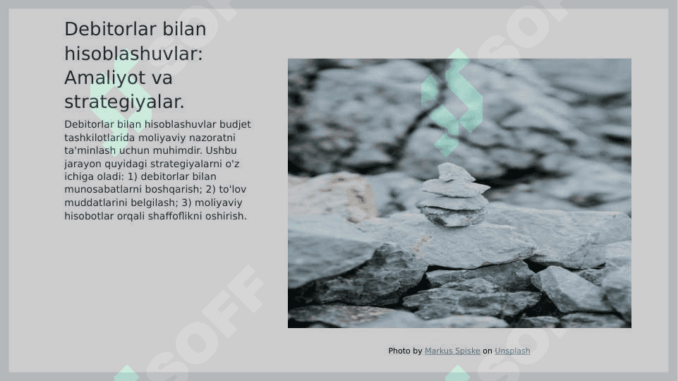 Byudjet tashkilotlarida turli debitor va kreditorlar bilan hisoblashuvlar hisobi. 4