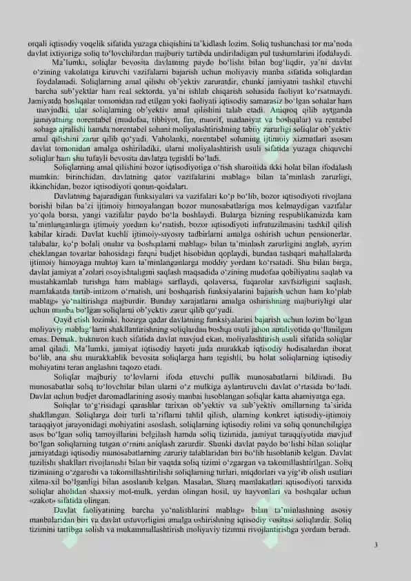 «SOLIQLAR VA SOLIQQA TORTISH» FANIGA KIRISH 3