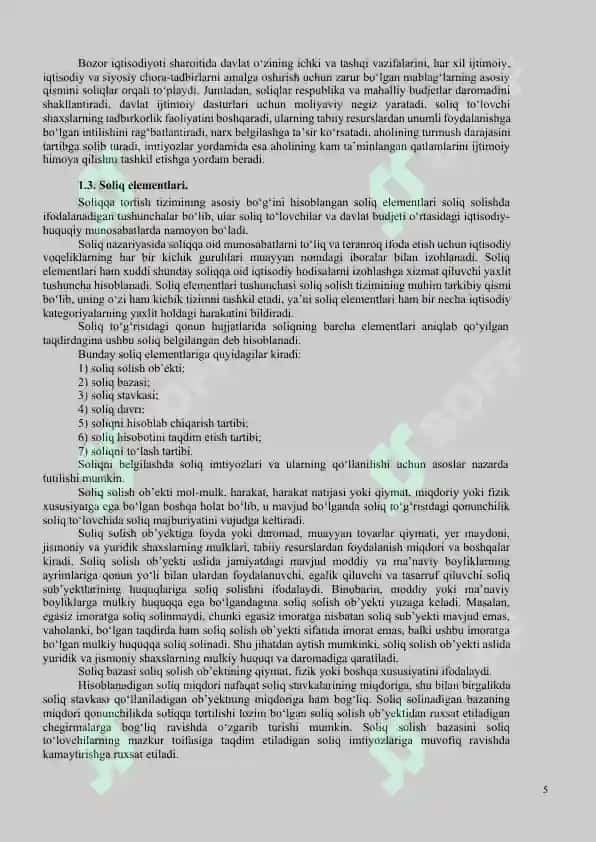 «SOLIQLAR VA SOLIQQA TORTISH» FANIGA KIRISH 5