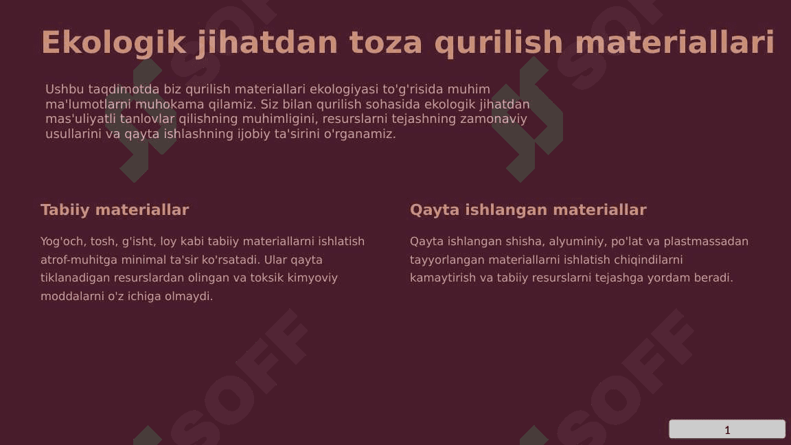 Qurilish materiallari ekologiyasi 2