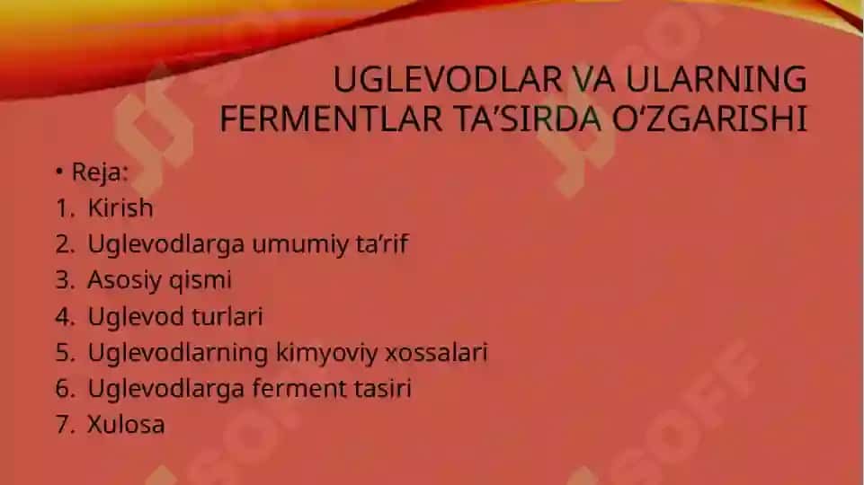 Uglevodlar va ularning fermentlar taʼsirda oʻzgarishi 2