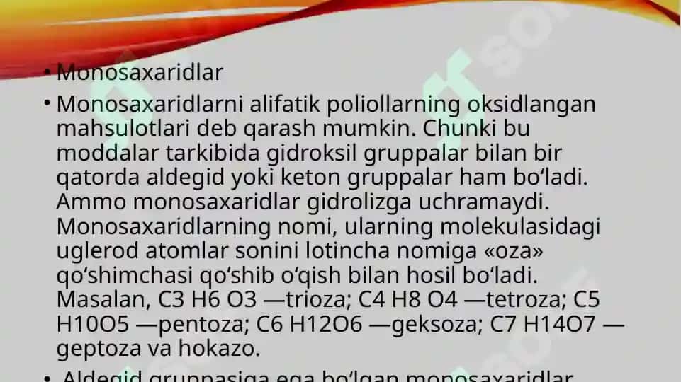 Uglevodlar va ularning fermentlar taʼsirda oʻzgarishi 4
