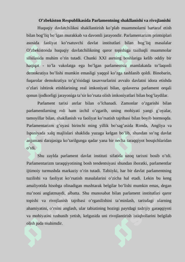 Oʼzbekiston Respublikasida Parlamentning  shakllanishi va rivojlanishi (1990-1994 yy) 3