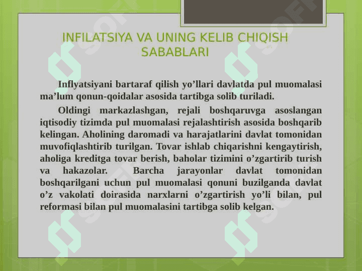 INFLATSIYA TURLARI  VA OQIBATLARI 3